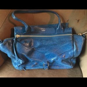 Botkier Trigger Satchel Skyline Lining Cobalt Blue